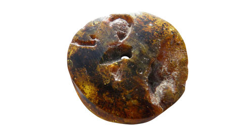 Produktbild von Bernsteinanhänger mit Inklusen Mühlenstein Bernsteinknopf MAXI