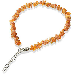 Produktbild von Bernsteinhalsband Bernsteinkette mit Kette für Hunde + Katzen 45-49 cm