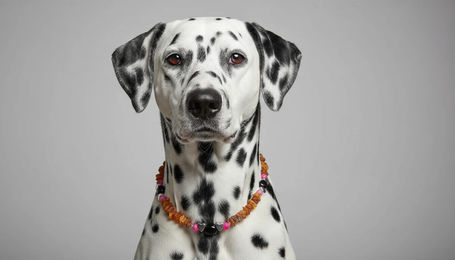 Produktbild von Bernsteinkette für den Hund mit Onyx und Achat Länge 42 cm