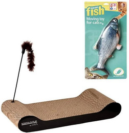 Produktbild von Best Direct® Magic Fish® & Cat Scratch N Play Katzenspielzeug Set