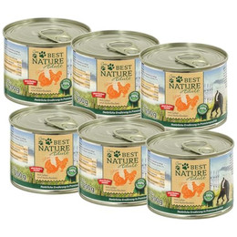 Produktbild von Best Nature Adult Geflügel + Leber + Haferflocken, Nassfutter für Katzen, 6x 200g