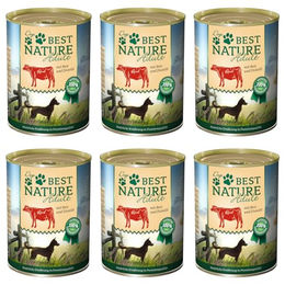 Produktbild von Best Nature Adult, Nassfutter für Hunde, 6x 400g, Rind, Reis und Distelöl, 2400g