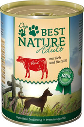 Produktbild von Best Nature Dog Adult Rind, Reis & Distelöl - 6 x 400 g