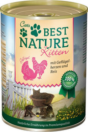 Produktbild von Best Nature Kitten Geflügelherzen & Reis - 6 x 400 g