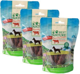 Produktbild von Best Nature Premium Snack für Hunde, 3x 100g, Rindfleischsticks, 300g