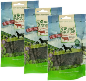 Produktbild von Best Nature Premium Snack für Hunde, 3x 80 g, Häppchen Rind, 240g