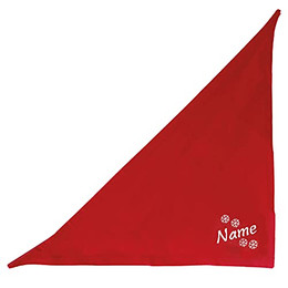 Produktbild von Besticktes Weihnachts-Hundehalstuch 65 cm Rot mit Schneeflocken - 65 cm