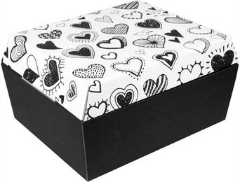 Produktbild von Bestlivings Haustiersarg aus Wellkarton, Größe M, Design Herzen - 1 Stk.