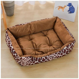 Produktbild von Bett für Hunde, Katzen, Haustier, quadratisch, Plüsch, Zwinger, mittelgroße und kleine Hunde, Schlafsofa, Kissen, beruhigendes Hundebett, Haus, Heimtierbedarf, Zubehör M (55X40CM)