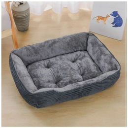 Produktbild von Bett für Hunde, Katzen, Haustier, quadratisch, Plüsch, Zwinger, mittelgroße und kleine Hunde, Schlafsofa, Kissen, beruhigendes Hundebett, Haus, Heimtierbedarf, Zubehör XS(40X30CM)