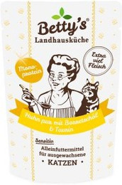 Produktbild von Betty's Landhausküche Frischebeutel Huhn Pur mit Borretschöl Katze - 12 x 100 g