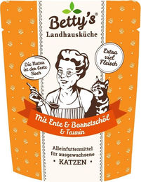 Produktbild von Betty's Landhausküche Frischebeutel Katze Adult Ente mit Borretschöl - 250 g