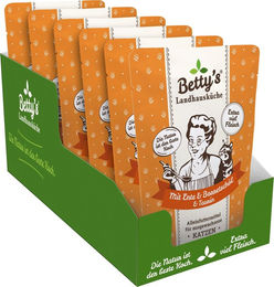 Produktbild von Betty's Landhausküche Frischebeutel Katze Adult Ente mit Borretschöl - 6 x 250 g