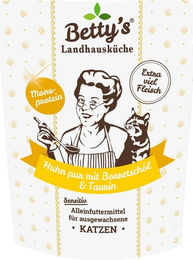Produktbild von Betty's Landhausküche Frischebeutel Katze Adult Huhn pur mit Borretschöl - 250 g