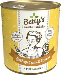 Produktbild von Betty's Landhausküche Geflügel PUR Katzenfutter - 6 x 800 g