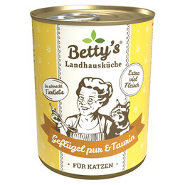 Produktbild von Betty's Landhausküche Geflügel PUR Katzennassfutter - 6 x 400 g