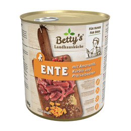 Produktbild von Betty's Landhausküche Hund Nassfutter Ente & Amaranth - 6 x 800 g