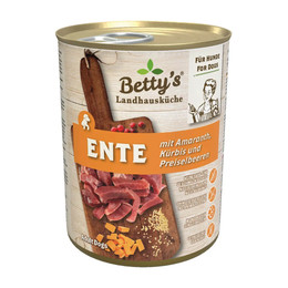 Produktbild von Betty's Landhausküche Hund Nassfutter Ente & Amaranth - 6 x 400 g