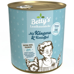 Produktbild von Betty's Landhausküche Hunde Nassfutter Känguru & Kartoffel - 6 x 800 g