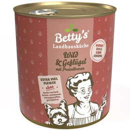 Produktbild von Betty's Landhausküche Hundefutter Geflügel & Wild mit Preiselbeeren - 6 x 800 g