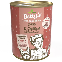 Produktbild von Betty's Landhausküche Hundefutter Geflügel & Wild mit Preiselbeeren - 6 x 400 g