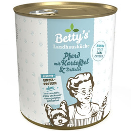 Produktbild von Betty's Landhausküche Hundefutter Pferd mit Kartoffel & Distelöl - 6 x 800 g