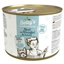 Produktbild von Betty's Landhausküche Hundefutter Pferd mit Kartoffel & Distelöl - 6 x 200 g