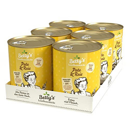Produktbild von Betty's Landhausküche Hundefutter Pute & Reis - 6 x 800 g