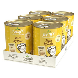 Produktbild von Betty's Landhausküche Hundefutter Pute & Reis - 6 x 400 g