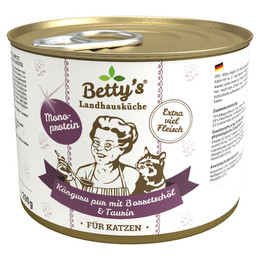 Produktbild von Betty's Landhausküche Känguru pur Katzen-Nassfutter - 6 x 200 g