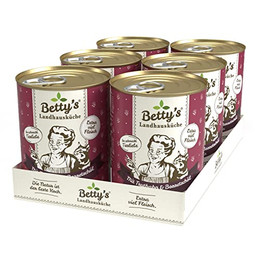 Produktbild von Betty's Landhausküche Katze Huhn mit Truthahn und Borretschöl - 6 x 400 g