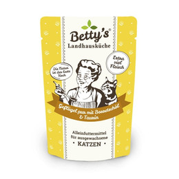 Produktbild von Betty's Landhausküche Katzenfutter Frischebeutel Geflügel pur mit Borretschöl - 12 x 100 g