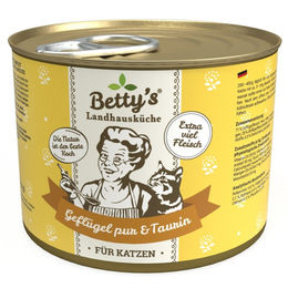 Produktbild von Betty's Landhausküche Katzenfutter Geflügel PUR - 6 x 200 g
