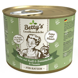 Produktbild von Betty's Landhausküche Katzenfutter Huhn & Kalb - 6 x 200 g