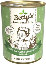 Produktbild von Betty's Landhausküche Katzenfutter Huhn & Kalb - 6 x 400 g
