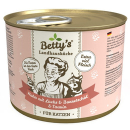 Produktbild von Betty's Landhausküche Katzenfutter Huhn mit Lachs - 6 x 200 g