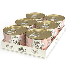 Produktbild von Betty's Landhausküche Katzenfutter Huhn mit Lachs - 6 x 200 g