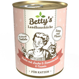 Produktbild von Betty's Landhausküche Katzenfutter Huhn mit Lachs - 6 x 400 g