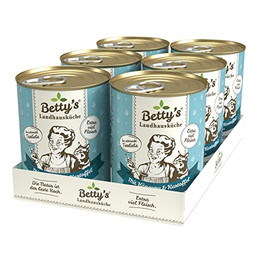 Produktbild von Betty's Landhausküche Katzenfutter Känguru mit Kartoffeln und Geflügel - 6 x 400 g
