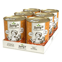 Produktbild von Betty's Landhausküche Katzenfutter mit Ente - 6 x 400 g