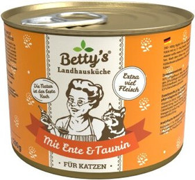 Produktbild von Betty's Landhausküche Katzenfutter mit Ente - 6 x 200 g