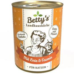 Produktbild von Betty's Landhausküche Katzenfutter mit Ente - 6 x 400 g