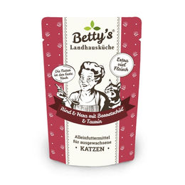 Produktbild von Betty's Landhausküche Katzenfutter Rind & Herz mit Borretschöl - 12 x 100 g