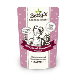 Produktbild von Betty's Landhausküche Katzenfutter Rind pur mit Borretschöl - 12 x 100 g