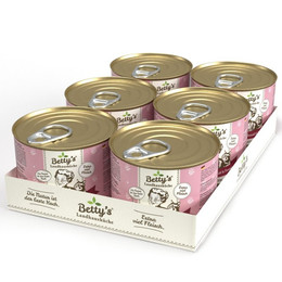 Produktbild von Betty's Landhausküche Katzenfutter Rind pur mit Leinöl - 6 x 200 g