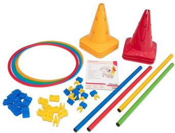 Produktbild von Betzold Outdoor-Spielzeug Bewegungsbaustelle Kegel Reifen Stangen