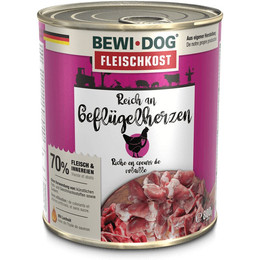 Produktbild von BEWI DOG Fleischkost reich an Geflügelherzen - 800 g