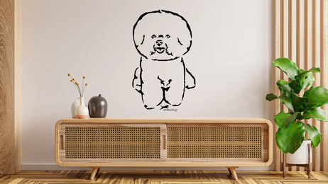 Produktbild von Bichon a Poil Frisé Wandtattoo Wandbild Wandsticker Wandaufkleber Wanddekoration