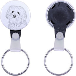 Produktbild von Bichon Bolognese, Bolo, Botoli, Bottolo - keychain with a dog portrait, pendant with the brand's own Art-Dog graphics