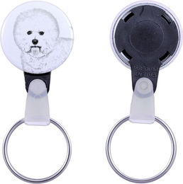 Produktbild von Bichon Frise, Bichon Tenerife, Bichon a poil frise - keychain with a dog portrait, pendant with the brand's own Art-Dog graphics